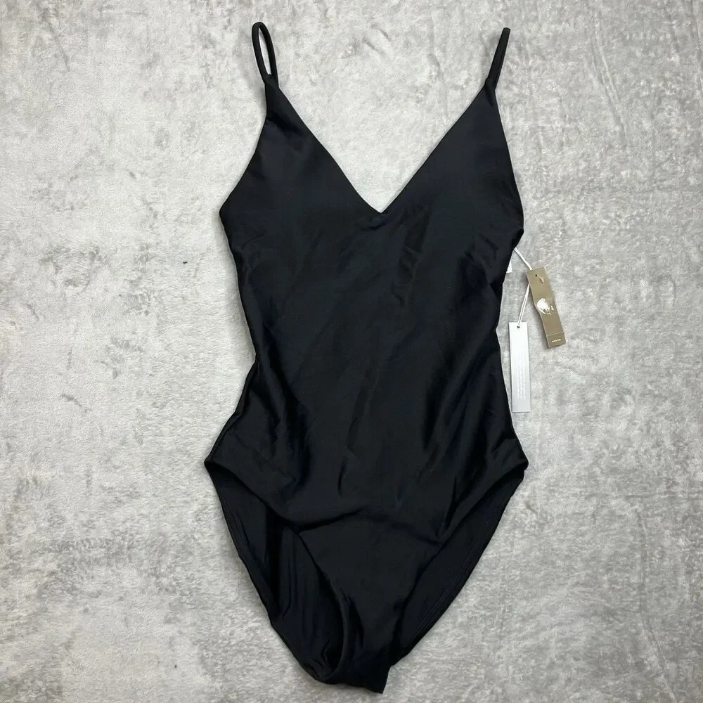 J Crew Classic Sculpt Lana One-Piece Womens 10 Black Luxe Slimming Resort CI367 - Picture 2 of 10